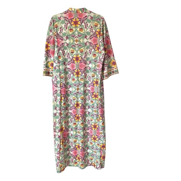 Evelyn Pearson 60s Vintage Psychedelic Loungewear Robe Cover Up Zipper Floral - Picture 6 of 9